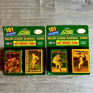 VINTAGE 1991 SCORE MLB Baseball Trivia Blister 2 Packs Hot‎ Rookie Card